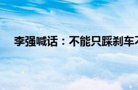 李强喊话：不能只踩刹车不踩油门具体详细内容是什么