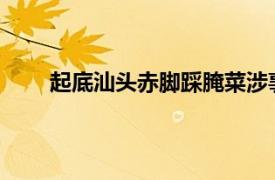 起底汕头赤脚踩腌菜涉事公司具体详细内容是什么