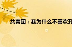 共青团：我为什么不喜欢孔乙己文学具体详细内容是什么