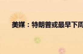 美媒：特朗普或最早下周被起诉具体详细内容是什么