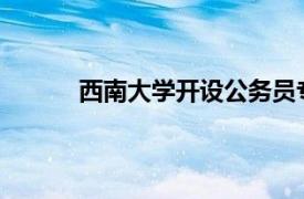 西南大学开设公务员专业具体详细内容是什么