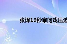 张译19秒审问戏压迫感具体详细内容是什么