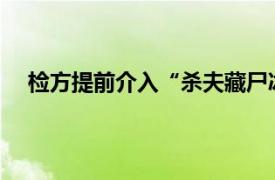 检方提前介入“杀夫藏尸冰柜案”具体详细内容是什么