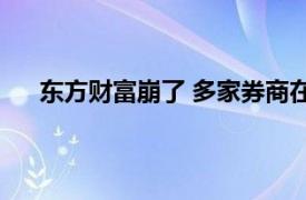 东方财富崩了 多家券商在线抢客具体详细内容是什么