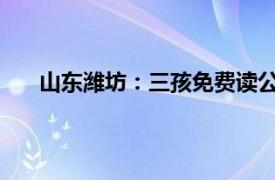 山东潍坊：三孩免费读公办高中具体详细内容是什么