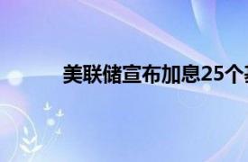 美联储宣布加息25个基点具体详细内容是什么