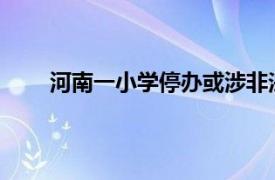 河南一小学停办或涉非法集资具体详细内容是什么