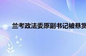 兰考政法委原副书记被悬赏事件调查具体详细内容是什么