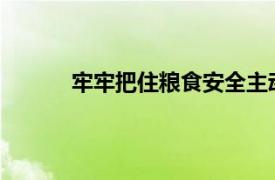 牢牢把住粮食安全主动权具体详细内容是什么