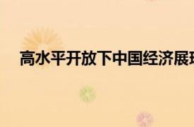 高水平开放下中国经济展现新动能具体详细内容是什么