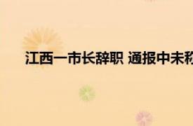 江西一市长辞职 通报中未称“同志”具体详细内容是什么