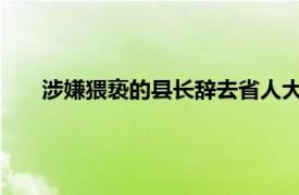 涉嫌猥亵的县长辞去省人大代表职务具体详细内容是什么