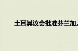 土耳其议会批准芬兰加入北约具体详细内容是什么