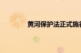 黄河保护法正式施行具体详细内容是什么