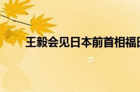 王毅会见日本前首相福田康夫具体详细内容是什么