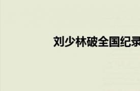 刘少林破全国纪录具体详细内容是什么