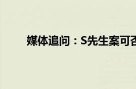 媒体追问：S先生案可否公布具体详细内容是什么