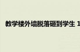 教学楼外墙脱落砸到学生 1人在抢救具体详细内容是什么