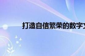 打造自信繁荣的数字文化具体详细内容是什么