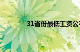 31省份最低工资公布具体详细内容是什么