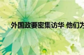 外国政要密集访华 他们为何而来具体详细内容是什么