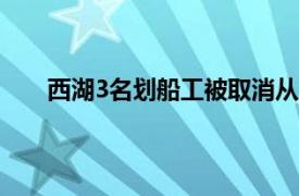 西湖3名划船工被取消从业资格具体详细内容是什么