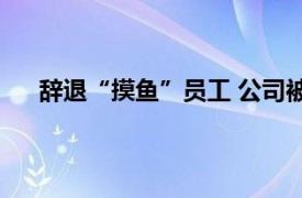 辞退“摸鱼”员工 公司被判违法具体详细内容是什么