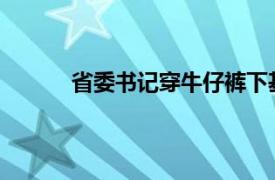 省委书记穿牛仔裤下基层具体详细内容是什么