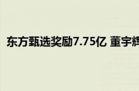 东方甄选奖励7.75亿 董宇辉或在其中具体详细内容是什么