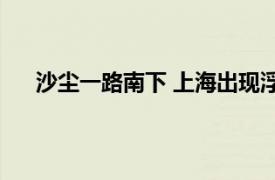 沙尘一路南下 上海出现浮尘天气具体详细内容是什么