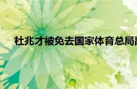 杜兆才被免去国家体育总局副局长职务具体详细内容是什么