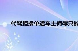 代驾拒接单遭车主侮辱只能当牛做马具体详细内容是什么