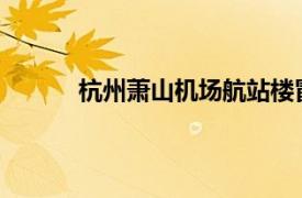 杭州萧山机场航站楼冒烟具体详细内容是什么