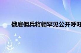 俄雇佣兵将领罕见公开呼吁普京停火具体详细内容是什么