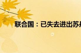 联合国：已失去进出苏丹通道具体详细内容是什么