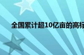 全国累计超10亿亩的高标准农田具体详细内容是什么