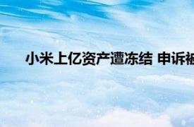 小米上亿资产遭冻结 申诉被印度驳回具体详细内容是什么