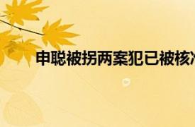 申聪被拐两案犯已被核准死刑具体详细内容是什么