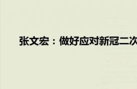 张文宏：做好应对新冠二次感染准备具体详细内容是什么