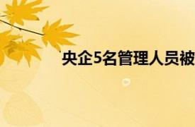 央企5名管理人员被查具体详细内容是什么