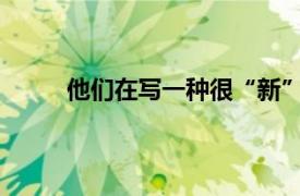 他们在写一种很“新”的诗具体详细内容是什么