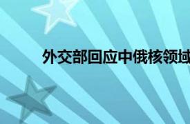 外交部回应中俄核领域合作具体详细内容是什么