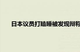 日本议员打瞌睡被发现辩称正在思考具体详细内容是什么