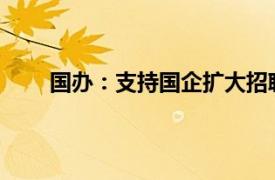 国办：支持国企扩大招聘规模具体详细内容是什么