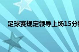 足球赛规定领导上场15分钟可点球具体详细内容是什么