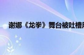 谢娜《龙拳》舞台被吐槽用力过猛具体详细内容是什么