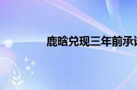 鹿晗兑现三年前承诺具体详细内容是什么