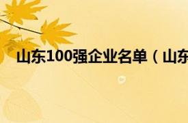 山东100强企业名单（山东百强企业相关内容简介介绍）