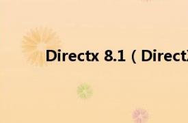 Directx 8.1（DirectX 8.1相关内容简介介绍）