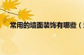 常用的墙面装饰有哪些（墙面装饰相关内容简介介绍）